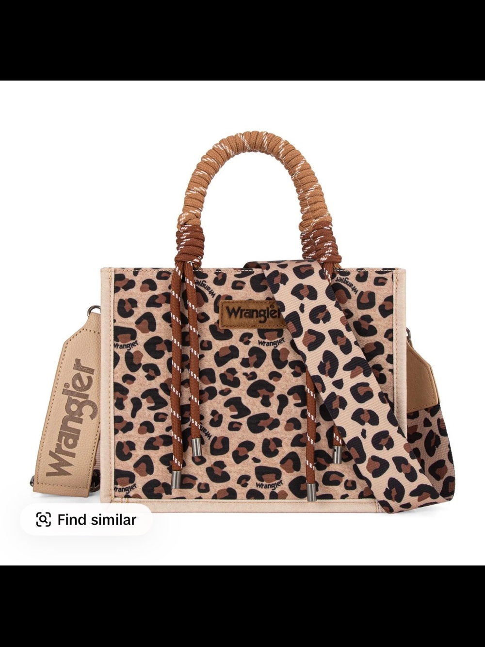 Wrangler Leopard Crossbody Bag in Beige and Brown